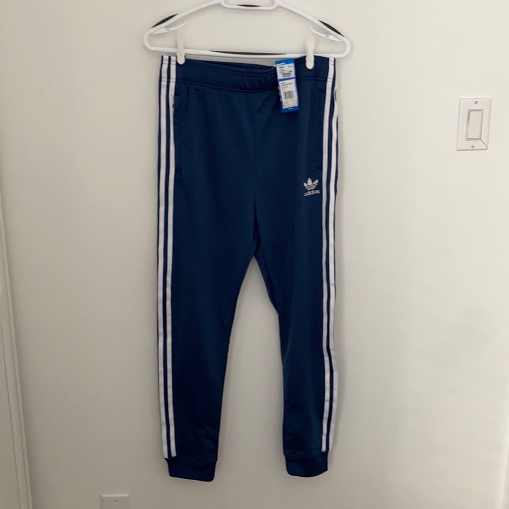 Adidas - NWT - classic blue track pant - boys large